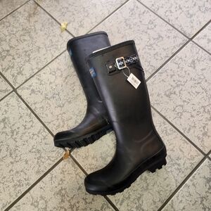 Pendleton Rain Boots Women's Matte Black Classic Tall Rubber Nonslip Size 7